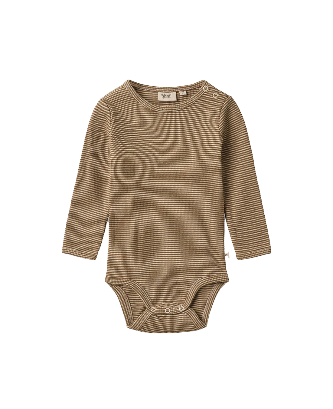 BODYSUIT WHEAT BEIGE RIB STRIPE